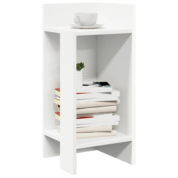 vidaXL Tavolino Laterale con Ripiano Bianco 25,5x27x60 cm
