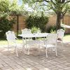 vidaXL Set da Pranzo per Giardino 5 pcs Bianco Alluminio