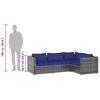 vidaXL Set Divani da Giardino 4 pz con Cuscini in Polyrattan Grigio