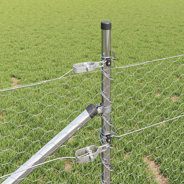 vidaXL Palo della recinzione Argento 25 x 0,5 m (maglia da 36 mm)