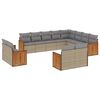 vidaXL Set Divani da Giardino 12 pz con Cuscini Beige in Polyrattan