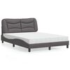 vidaXL Letto con Materasso Hvar Grigio 140x190 cm in Similpelle