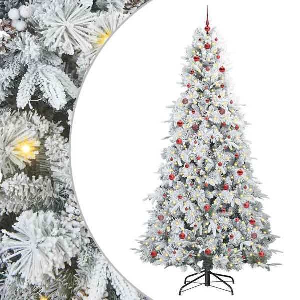 vidaXL Albero di Natale Artificiale con Rami Pieghevoli Bianco 240 cm