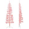 vidaXL Albero Natale Artificiale Sottile a Met&agrave; e Supporto Rosa 120 cm