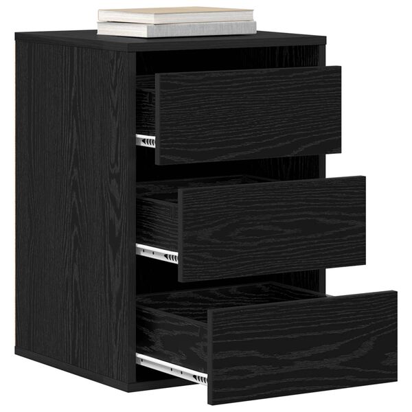 vidaXL Mobile con Cassetti con cassetto Rovere Nero 41 x 40 x 58 cm