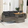vidaXL Set Divano da Giardino 5 pz con Cuscini Grigio in Polyrattan