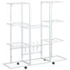 vidaXL Portafiori con Ruote 94,5x24,5x91,5 cm Ferro Bianco