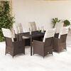 vidaXL Set da Pranzo da Giardino 7pz con Cuscini in Polyrattan Marrone