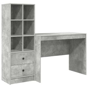 vidaXL Scrivania Grigio cemento 145.5 x 50 x 127 cm 2 pz