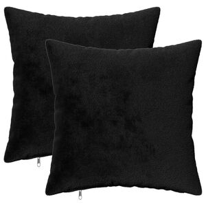 vidaXL Federa 2 pcs HEERLEN Nero 30 x 30 cm Flanella