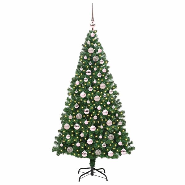 vidaXL Albero di Natale artificiale con 300 LED Verde 180 cm
