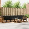 vidaXL Set di divani da esterno con cuscino 7 pcs Naturale e Nero