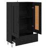 vidaXL Credenza Rovere Nero 69,5 x 31 x 115 cm Legno multistrato