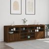 vidaXL Credenza con Luci LED Rovere Marrone 202x37x67 cm