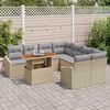 vidaXL Set Divano da Giardino 9 pcs Beige Poly Rattan