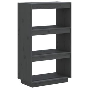 vidaXL Libreria/Divisorio Grigio 60x35x103cm in Legno Massello di Pino