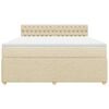 vidaXL Giroletto a Molle con Materasso Crema 180x200 cm in Tessuto