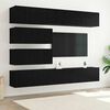 vidaXL Set mobile TV 6 pcs Rovere Nero Legno multistrato
