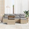 vidaXL Set Divano da Giardino 6 pcs Beige Poly Rattan