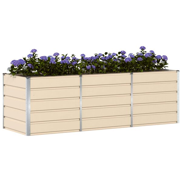 vidaXL Fioriera Avorio 240 x 80 x 75 cm Acciaio