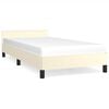 vidaXL Giroletto con Testiera senza Materasso Crema 90x190 cm