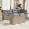 vidaXL Set Divano da Giardino 7 pcs Beige e Grigio Chiaro polyrattan