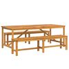 vidaXL Set da Pranzo per Giardino 3 pcs Marrone