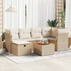 vidaXL Set Divani da Giardino 7 pz con Cuscini Beige in Polyrattan