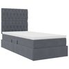vidaXL Letto con contenitore e LED Grigio scuro 90 x 200 cm Velluto
