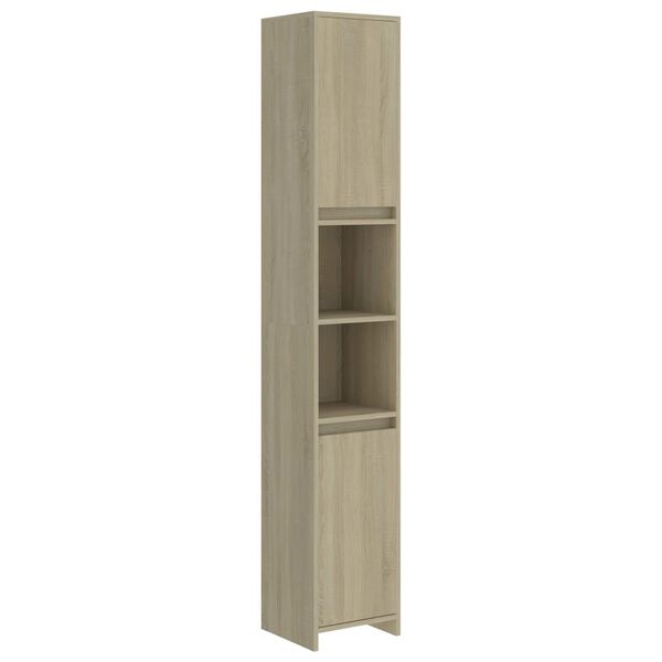 vidaXL Mobile da Bagno Rovere Sonoma 30x30x183,5 cm Legno Multistrato
