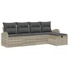 vidaXL Set Divano da Giardino 5 pz Grigio chiaro polyrattan