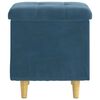 vidaXL Pouf contenitore con cuscino Blu 40 x 40 x 45 cm Velluto