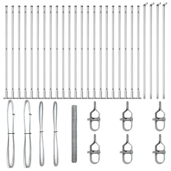 vidaXL Palo della recinzione Argento 50 x 1,5 m (maglia 50 mm) Acciaio