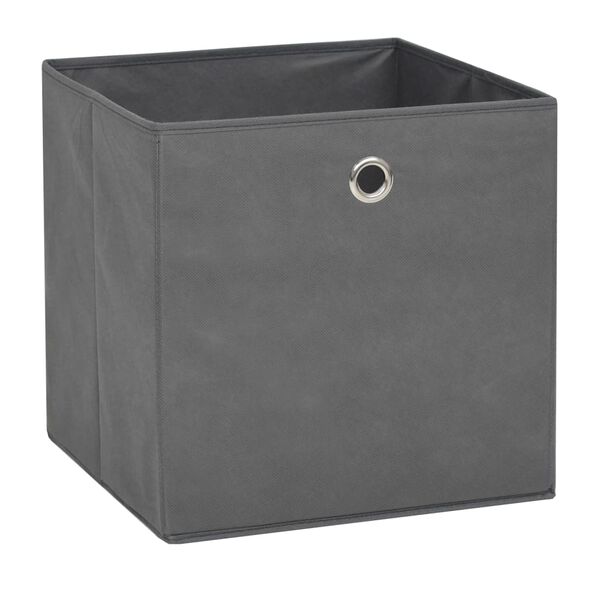 vidaXL Contenitori 4 pz in Tessuto non Tessuto 32x32x32 cm Grigio