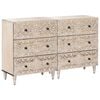 vidaXL Credenza 2 pcs Bianco 60 x 33,5 x 75 cm Legno di mango massello
