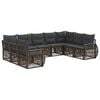 vidaXL Set Divano da Giardino 9 pz Grigio e Grigio Scuro polyrattan