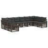 vidaXL Set Divano da Giardino 10 pz Grigio polyrattan