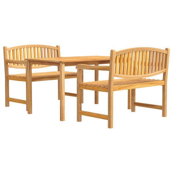 vidaXL Set da Pranzo per Giardino 3 pz in Legno Massello di Teak