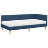 vidaXL Struttura Letto Angolare con Materasso Altro 2 pcs Blu Tessuto