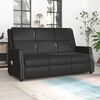 vidaXL Poltrona Massaggiante Reclinabile a 3 Posti Nera in Similpelle