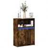 vidaXL Credenza con LED Rovere Fumo 72x34x100 cm in Legno Multistrato