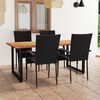 vidaXL Set Mobili da Pranzo Giardino 5 pz in Polyrattan Nero