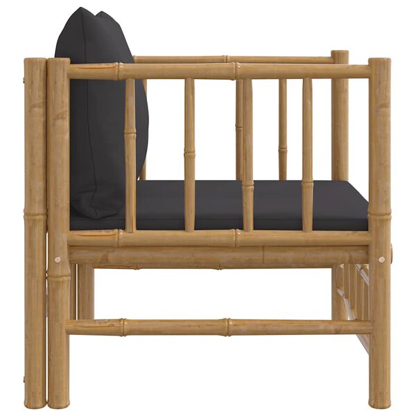 vidaXL Divano da Giardino con Cuscini Grigio Scuro in Bamb&ugrave;