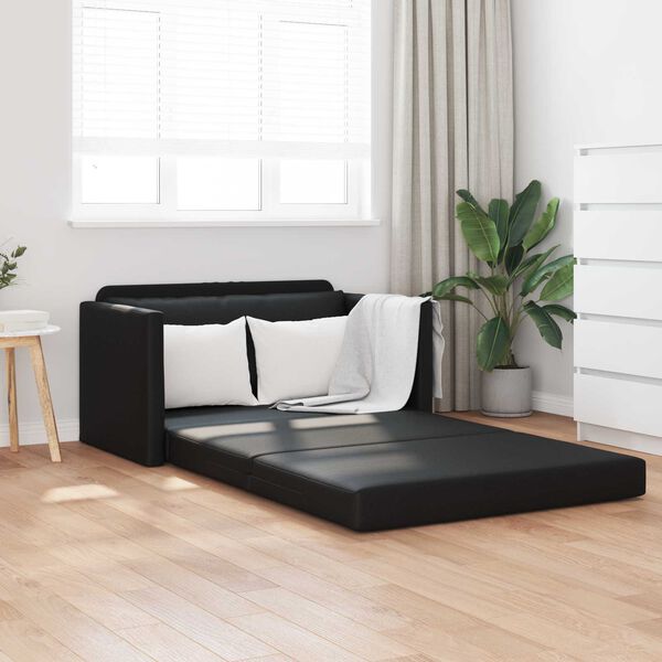 vidaXL Divano letto 110cm Nero Pelle Artificiale