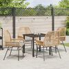 vidaXL Set da Pranzo per Giardino con cuscino 5 pcs Marrone polyrattan