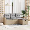 vidaXL Set di divani 4 pcs Beige e Grigio Chiaro polyrattan