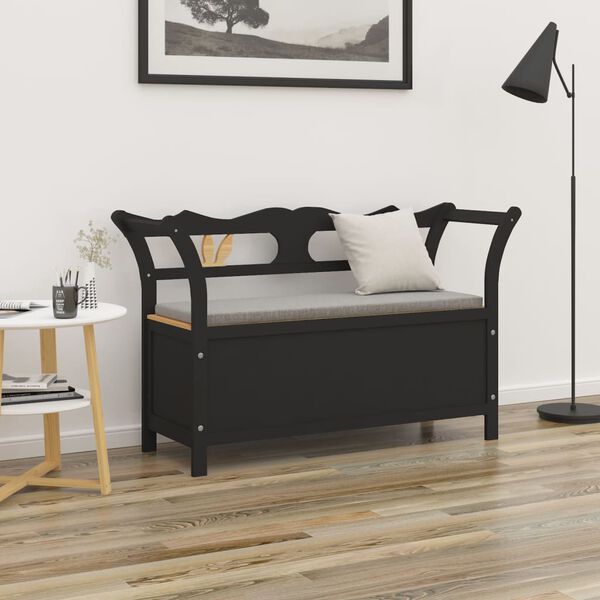 vidaXL Panca Nera 107x45x75,5 cm Legno Massello di Abete