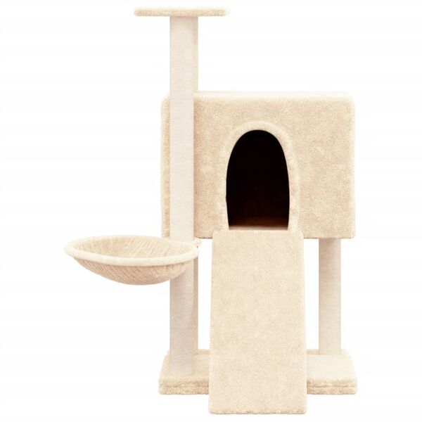 vidaXL Albero per Gatti con Tiragraffi in Sisal Crema 96 cm