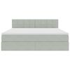 vidaXL Letto con Contenitore Grigio chiaro 160 x 200 cm Velluto