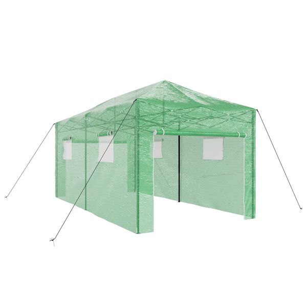 vidaXL Serra con tetto Verde 290 x 580 x 315 cm Acciaio